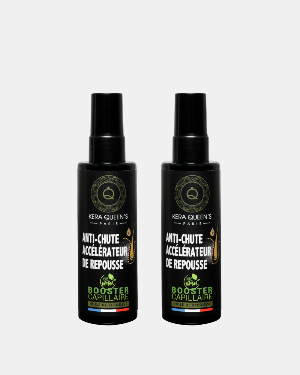 2 Booster Capillaire Anti-chute et accélérateur de repousse sous forme de 2 bouteilles de 100 ml chaque