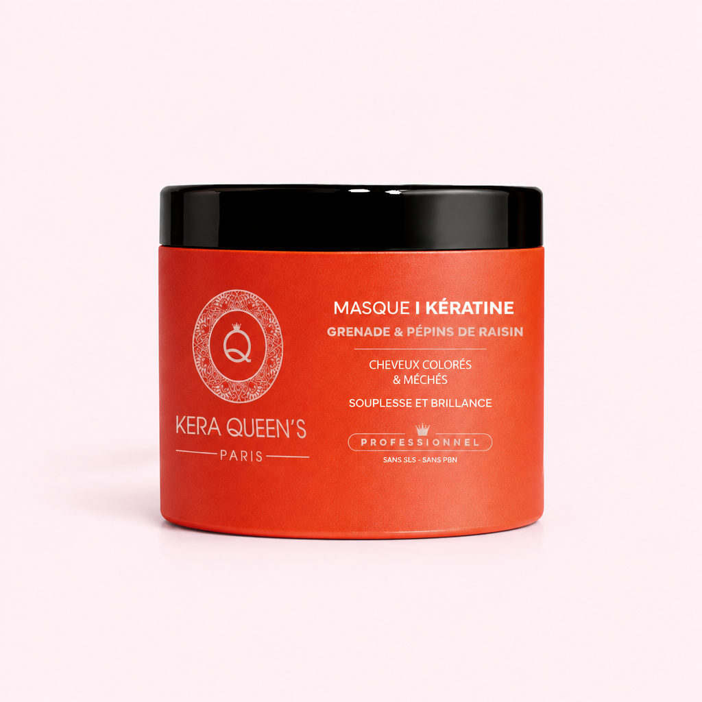 Masque Rituel Grenade Pépins de Raisin sur fond rose pastel clair
