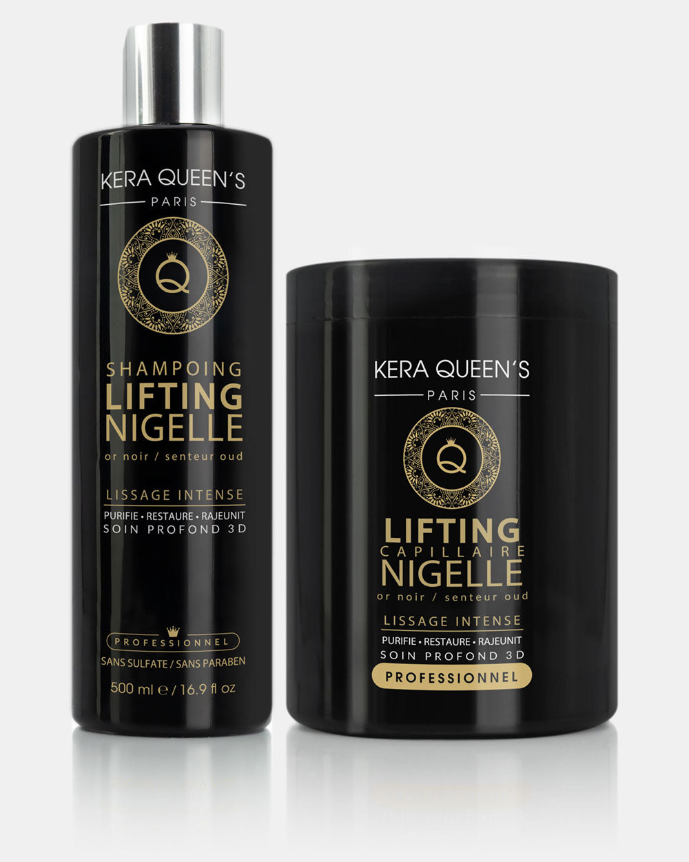 Gamme Lifting Nigelle composée d'un shampoing 500 ml et d'un masque 1000ml