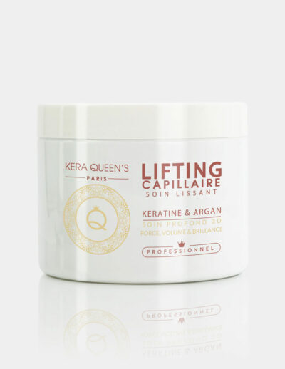 Soin Lifting Kératine et Argan 500 ml boitier blanc avec du rouge