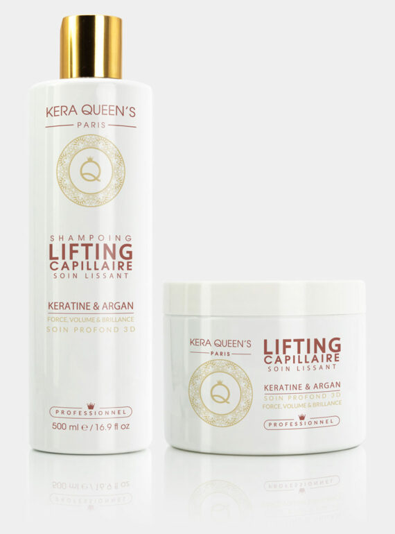 Gamme Lifting Kératine et Argan composée d'un shampoing et d'un masque 500 ml